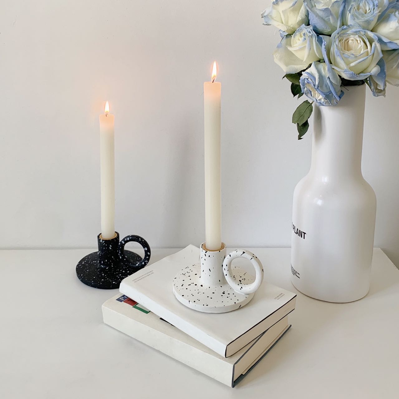 Splash Ink Candle Holders Set