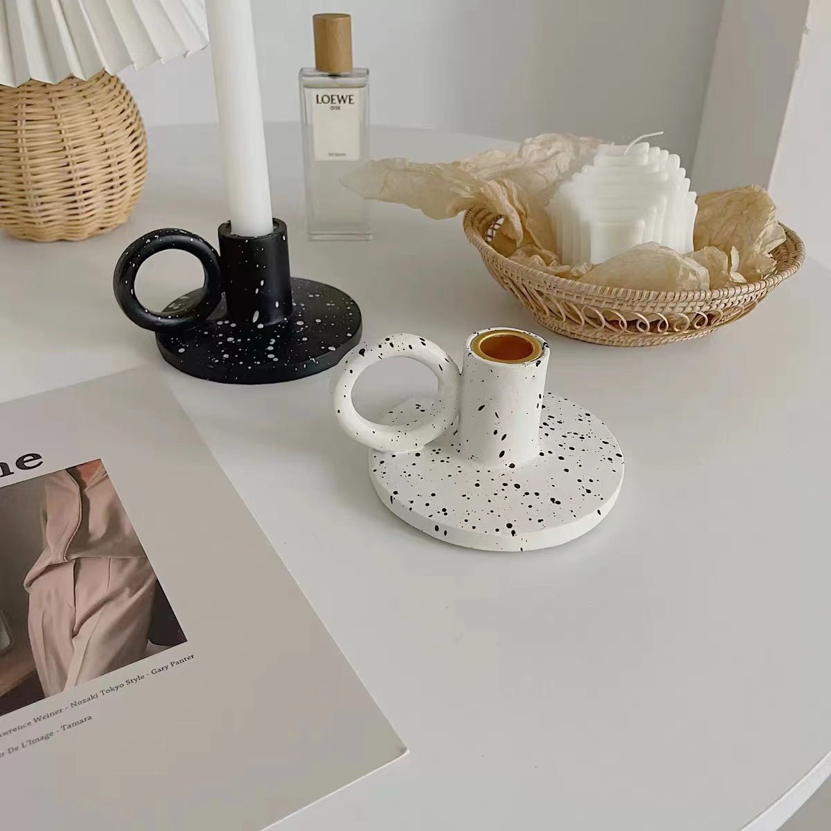 Splash Ink Candle Holders Set